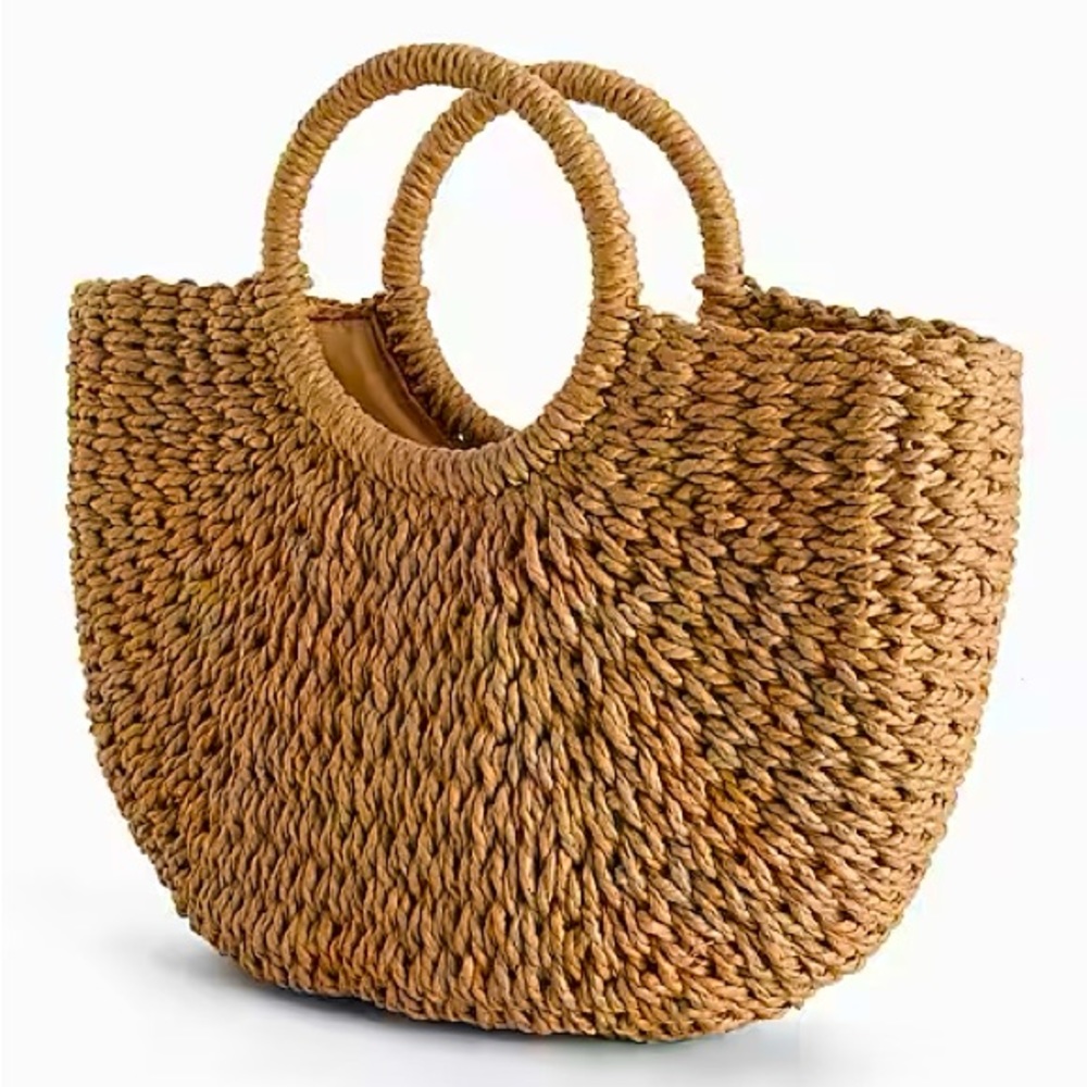 NWT Express Woven Straw Tote Bag - Picture 2 of 4